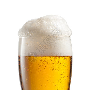 有泡沫的啤酒玻璃杯图片