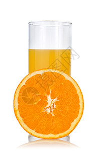 橙汁和橙子特写图片