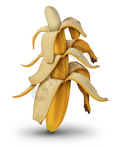 一串香蕉香蕉水果规模的缩小使收益不断减少投资价值降低以开放皮作为商业概念即白底金融低利润设计图片