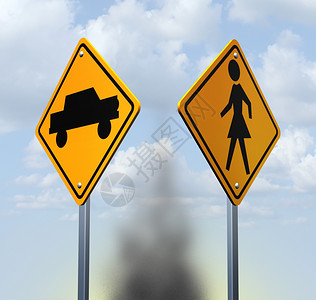 学校路口的黄色警示标背景图片