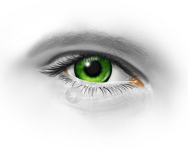白色皮肤上漂亮的绿眼睛图片