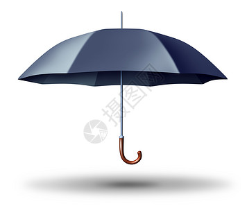 黑人开放伞式保护作为保险和安全守护的商业金融安全象征图片