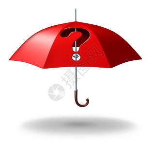 毛家红烧肉保护的不确定和风险红色伞穿透一个洞以问题标记的形式代表家庭或生命安全挑战的压力符号覆盖的疑问设计图片