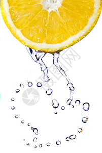从柠檬上滴水图片