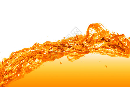 橙色水喷洒背景图片