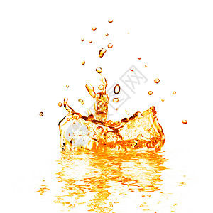 落到橙色水中的喷口图片