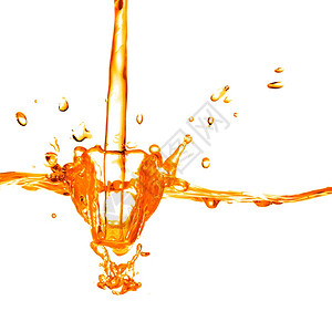 橙色水喷洒背景图片