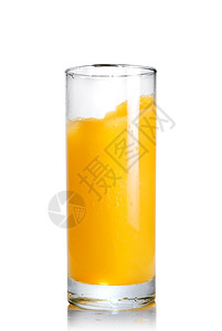 玻璃杯中的橙汁图片
