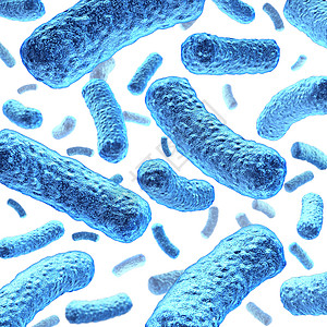 人体物质细菌和胞漂浮在显微镜空间作为人体细菌疾病感染或有机物质的医学说明或作为白底保健标志背景
