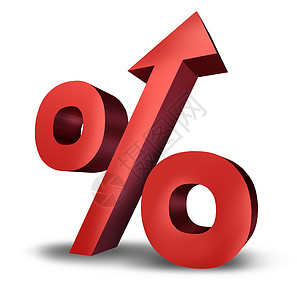 红莱切维以维红百分数标志的内位率正上升符号向显示成功或增加财政支付和税收的标志设计图片