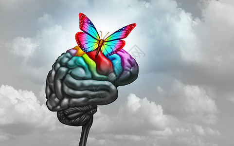 大脑自闭症和脑状麻痹综合作为一种神经学图标图片