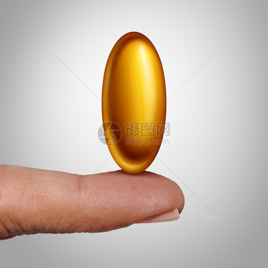 健康鱼油补充剂和3脂肪酸养分用胶囊药丸作为一种自然健康药品用人的手指将三维插图元素的药物握住图片