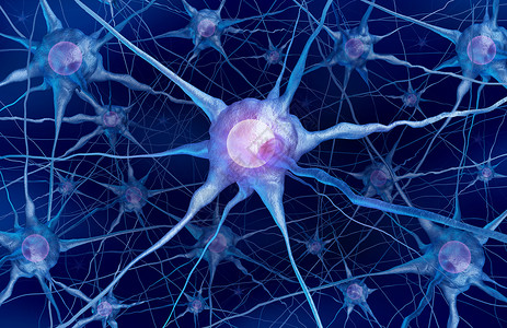 神经素材神经科学概念和细胞解剖作为一种心理健康或脑功能符号作为3d转化背景