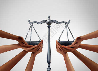 社会上的正义和平等法是多种样的人他们作为口立法以3个插图要素在法律规模上保持平衡背景图片