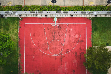 篮球场高角度视图图片
