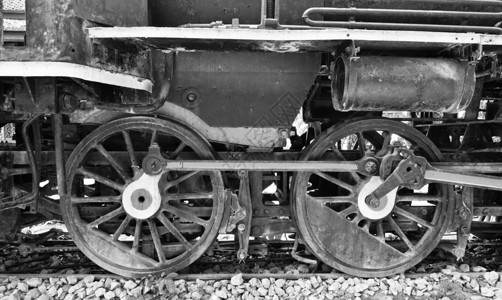 旧铁路车轮背景图片