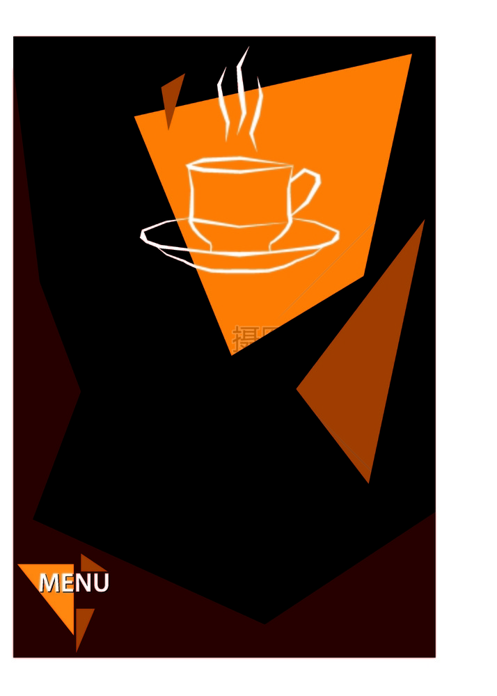 热咖啡茶菜单卡设计模板图片