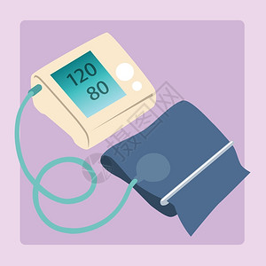 刚出产一个刚被用过的血压计测量插画
