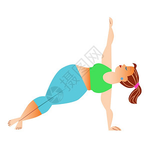 胖女人在做瑜伽减肥图片