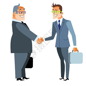 两个男人握手一交易和合同插画