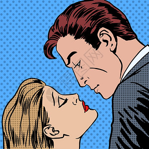 男女亲吻流行艺术漫画图片