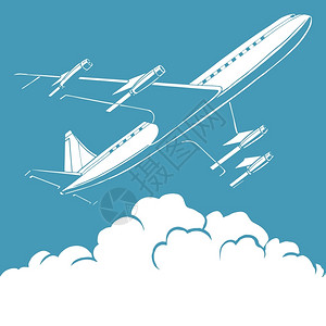 航空飞机飞在云层上背景图片