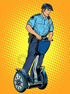 警察用电动摩托车巡逻图片
