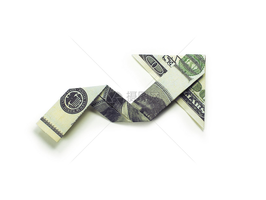 美元纸币箭形纸币图片