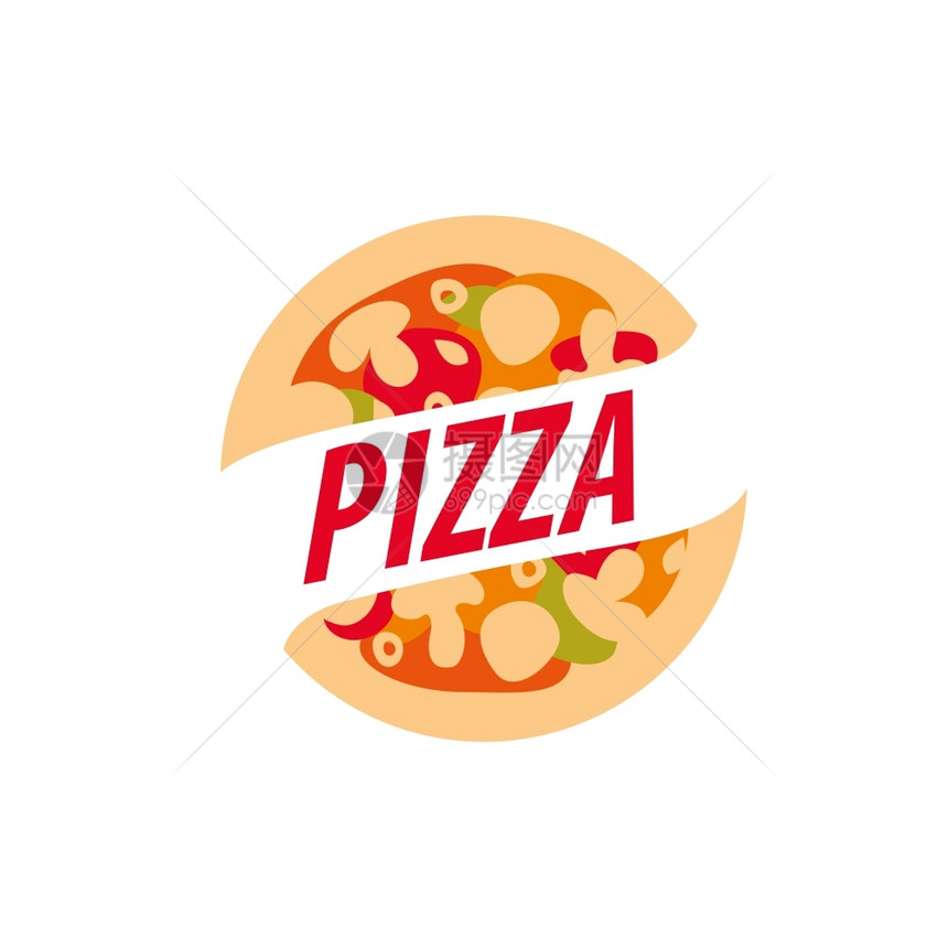 披萨比病媒徽标模板设计徽标图的病媒示图片