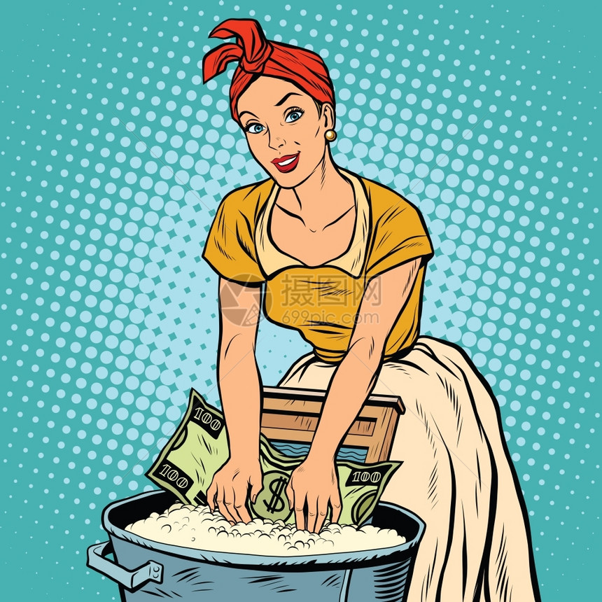 商业概念洗钱的女性图片