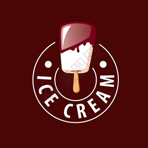 冰淇淋勺冰淇淋矢量标志插画