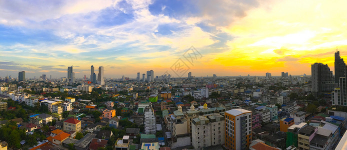 日出时速空中全景城市色泰王国大都会的景色图片