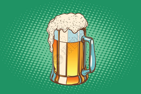 冒泡沫的啤酒矢量卡通图片图片