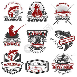 航海标签捕捞标签矢量图标插画