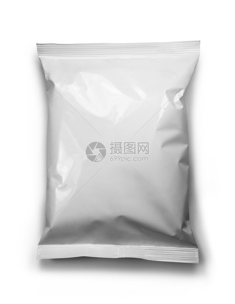 白色套件模板空白或色塑料袋零食包装图片