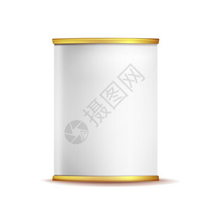 香酥黄金豆金属白色容器模型矢量设计元素插画
