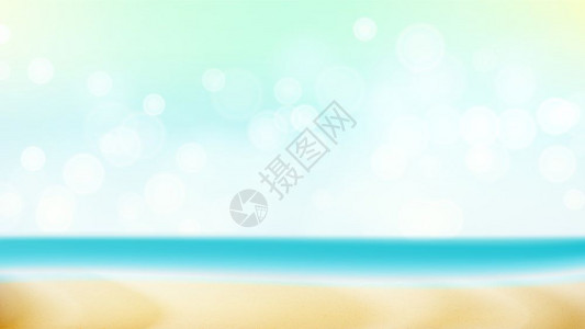 洛克韦海滩夏季海滩矢量背景插画