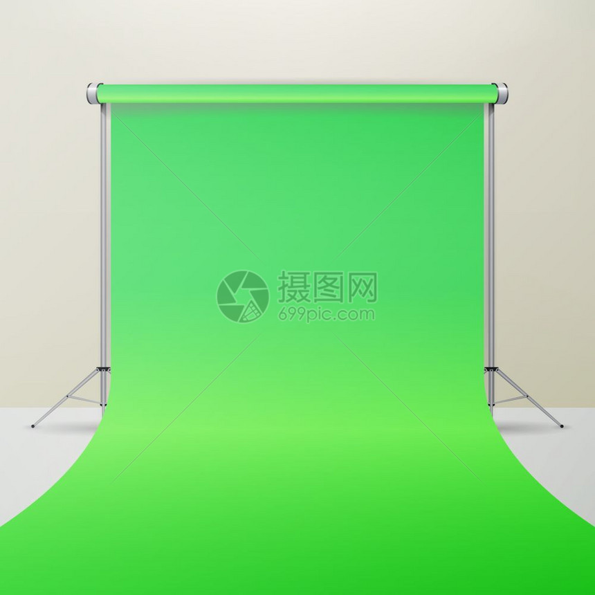 绿色调矢量现实的3d模板拟孤立的插图hormayke矢量绿纸背景孤立的插图图片