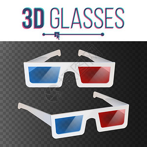3d绘制3d眼镜矢量元素插画