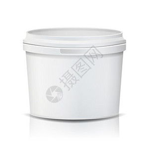 白色塑料桶模型矢量设计元素图片