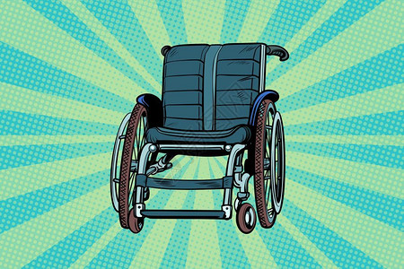流行艺术轮椅插画图片