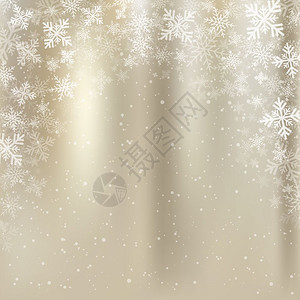 雪花冬季金本底圣诞节矢量插图图片