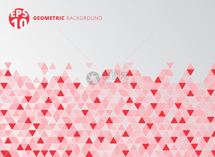 抽象红色三角形结构矢量背景图片