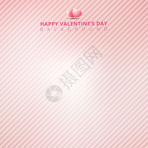粉色背景带有情人节日条形对角线矢量插图图片