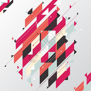红三剁现代对角三元素红调颜色矢量背景插画