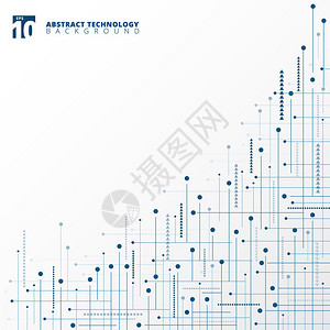 抽象数字技术几何线点背景图片