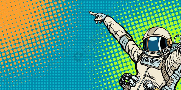 卡普隆波普艺术高兴的宇航员插画