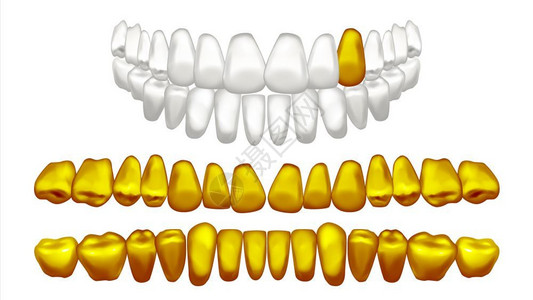 金牙矢量卡通元素图片