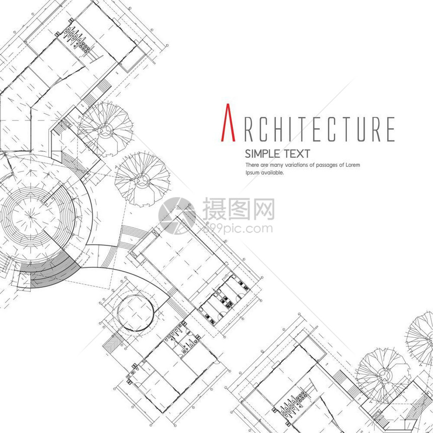 建筑概念规划矢量插图背景图片