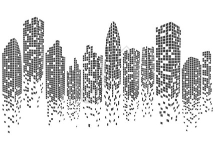抽象城市矢量背景建筑插画背景图片